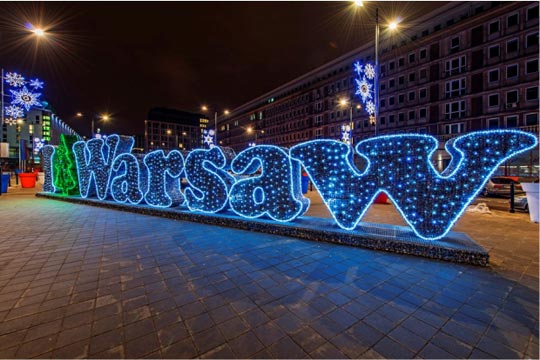 Varsovan jouluvalot syttyivät!