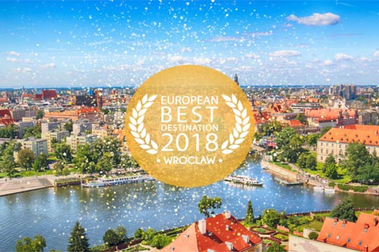 Wroclaw on palkittu vuoden 2018 Euroopan parhaana kohteena 41,148 äänellä!